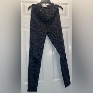 Zara Black Zebra Print Skinny Jeans
